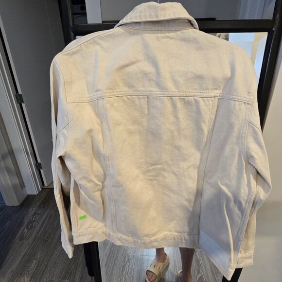 Adidas X KSENIASCHNAIDER 3-Stripe Denim Jacket Women's Size XS NATURAL TAN NEW - Picture 10 of 14